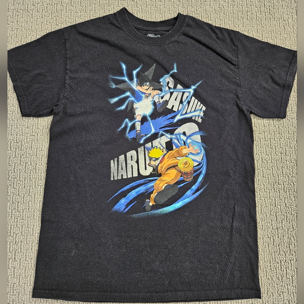 Naruto vs Sasuke 2002 VTG Shonen Jump VIZ Media Cotton Graphic Tshirt Size Med